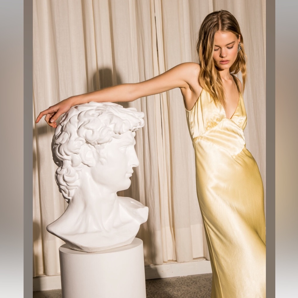 Bardot Canary Slip Dress - Canary Yellow - S & M